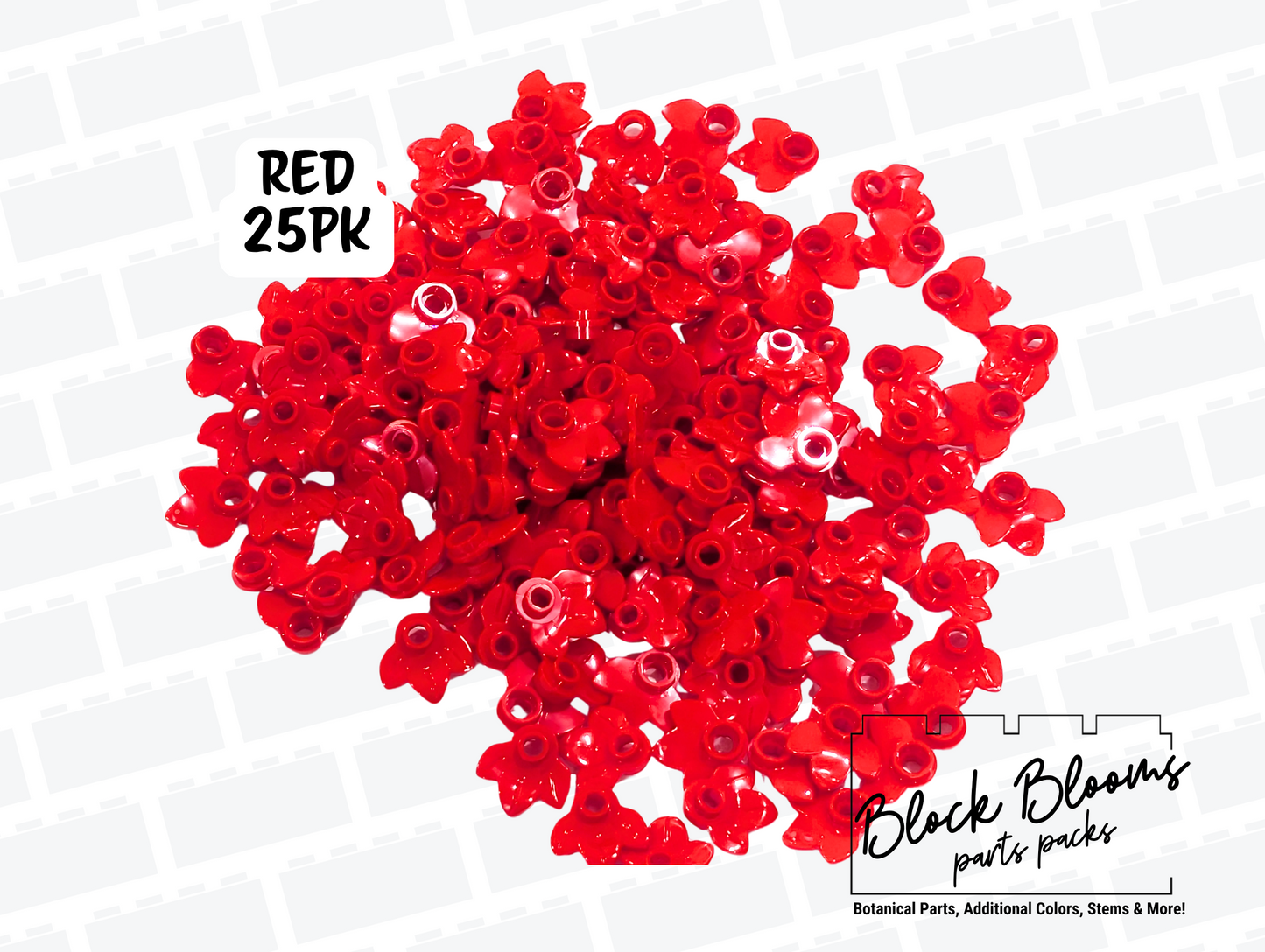 LEGO® 25pk - Red Flower Petals - 3-Leaf Plates