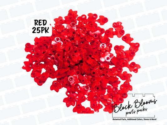 LEGO® 25pk - Red Flower Petals - 3-Leaf Plates