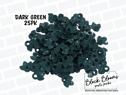 LEGO® 25pk -Dark Green Flower Petals - 3-Leaf Plates