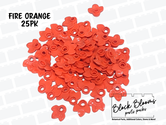 LEGO® 25pk - Fire Orange Flower Petals - 3-Leaf Plates