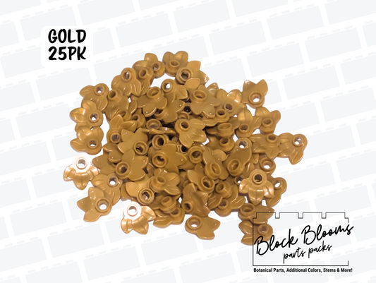 LEGO® 25pk - Gold Flower Petals - 3-Leaf Plates